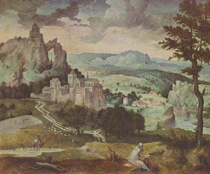 Cornelis Massijs Hl. Hieronymus in einer Landschaft oil painting image